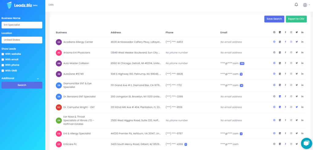 ENT Specialists Dashboard