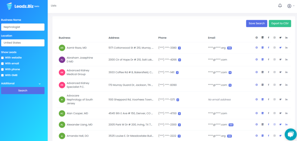 Nephrologist Dashboard